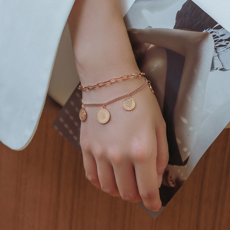 18 k Gold Plated Coin Bracelet