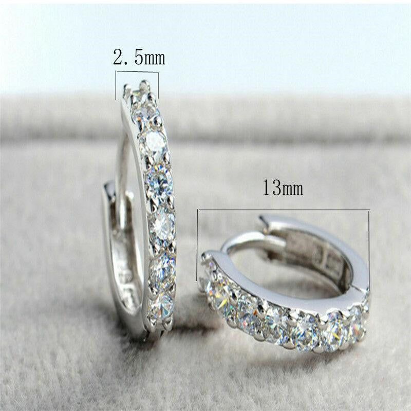 Sparkle 925 Sterling Silver Hoop Earrings