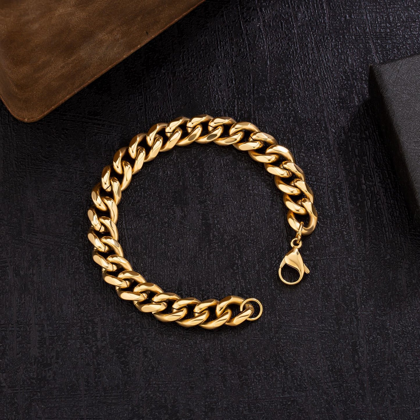 10mm 18k Gold Plated & Silver Cuban bracelet for Men