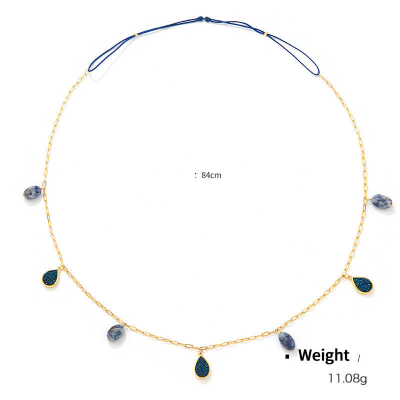 Ourshi 2 Gold-plated Inlaid Zirconium Adjustable Necklace