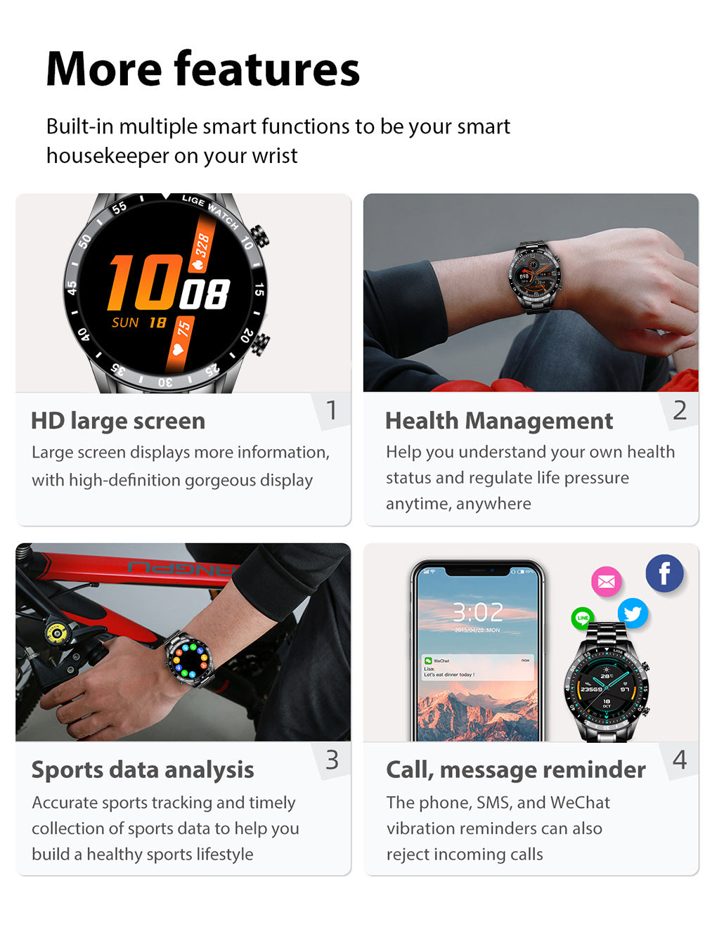 Lige's New Upgrade  Smart Watch