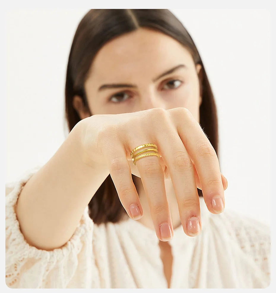 SPARKLE | 3 LINES GOLD- RING