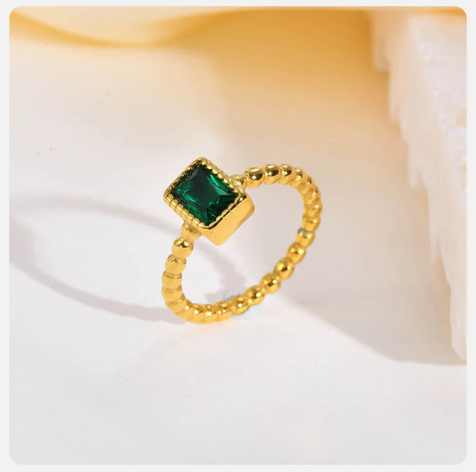 SPARKLE | GREEN STONE- RING