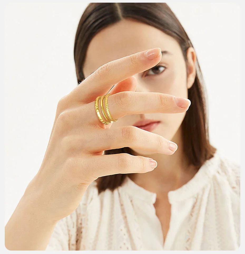 SPARKLE | 3 LINES GOLD- RING