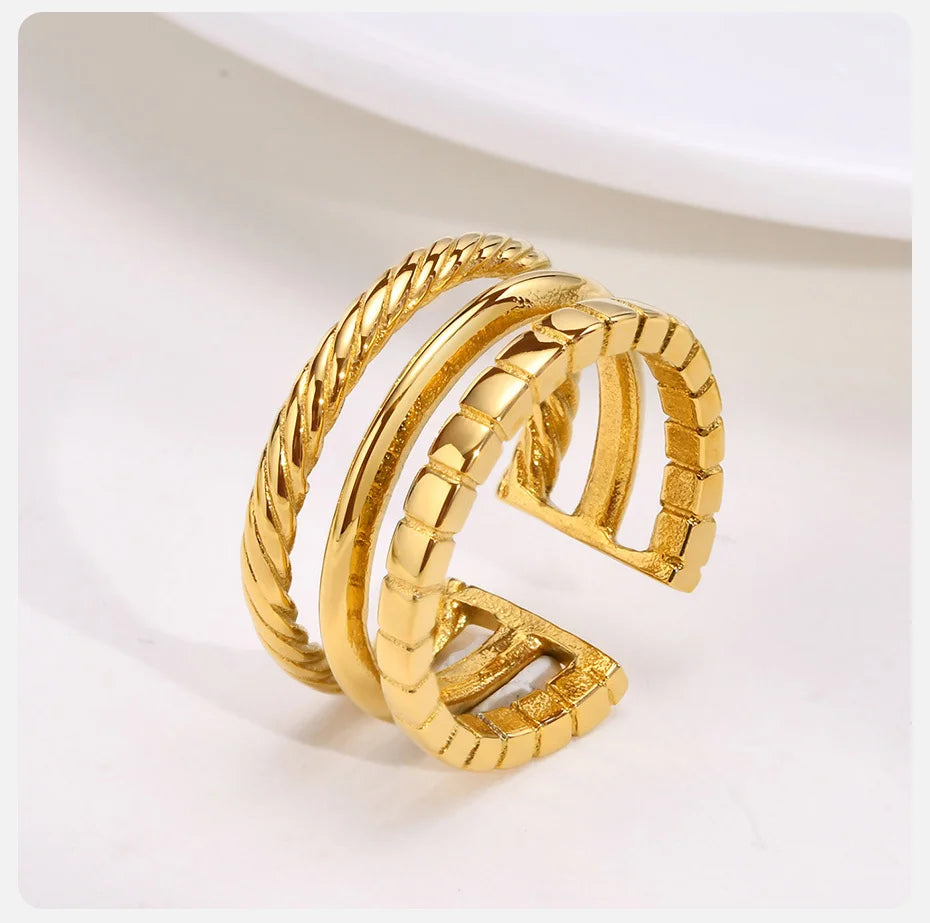 SPARKLE | 3 LINES GOLD- RING