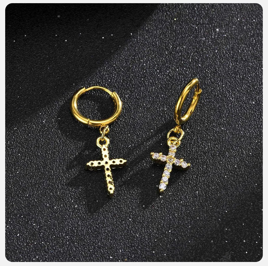 SPARKLE | ICED CROSS - EARRINGS