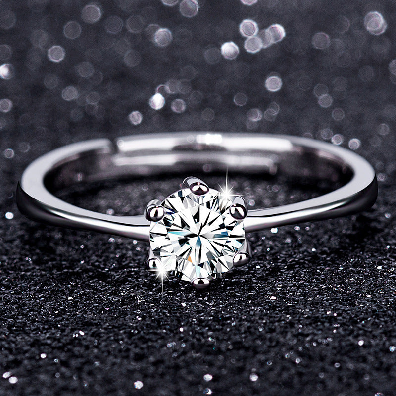 Heart Arrow Zircon Moissanite Ring