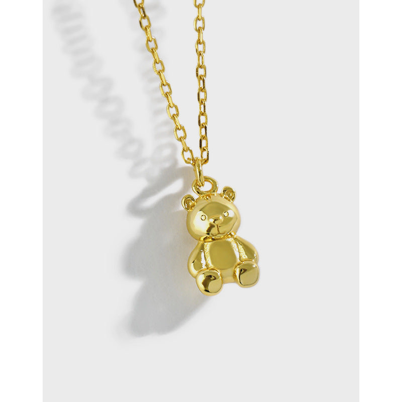 925 Sterling Silver Mini Bear Doll Necklace