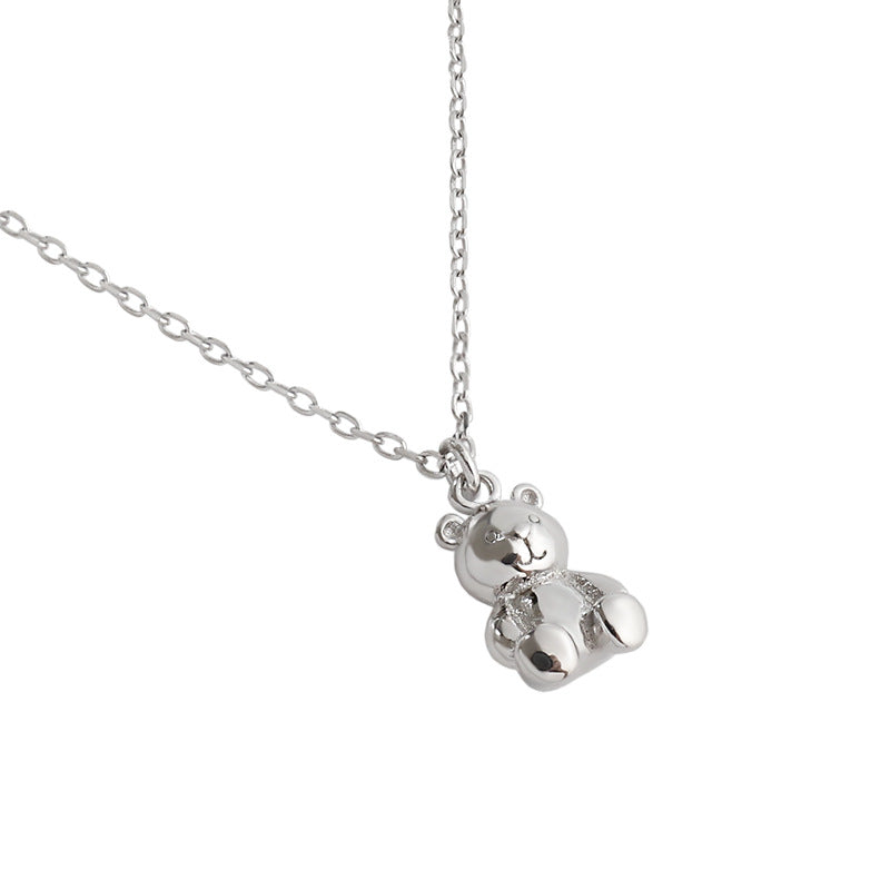 925 Sterling Silver Mini Bear Doll Necklace