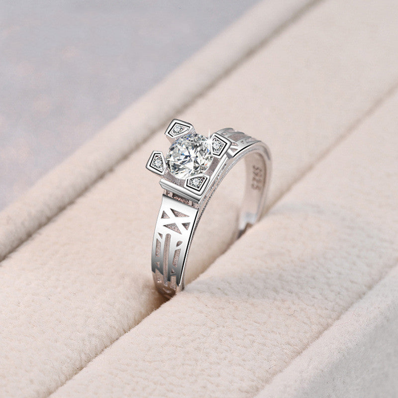 Heart Arrow Zircon Moissanite Ring