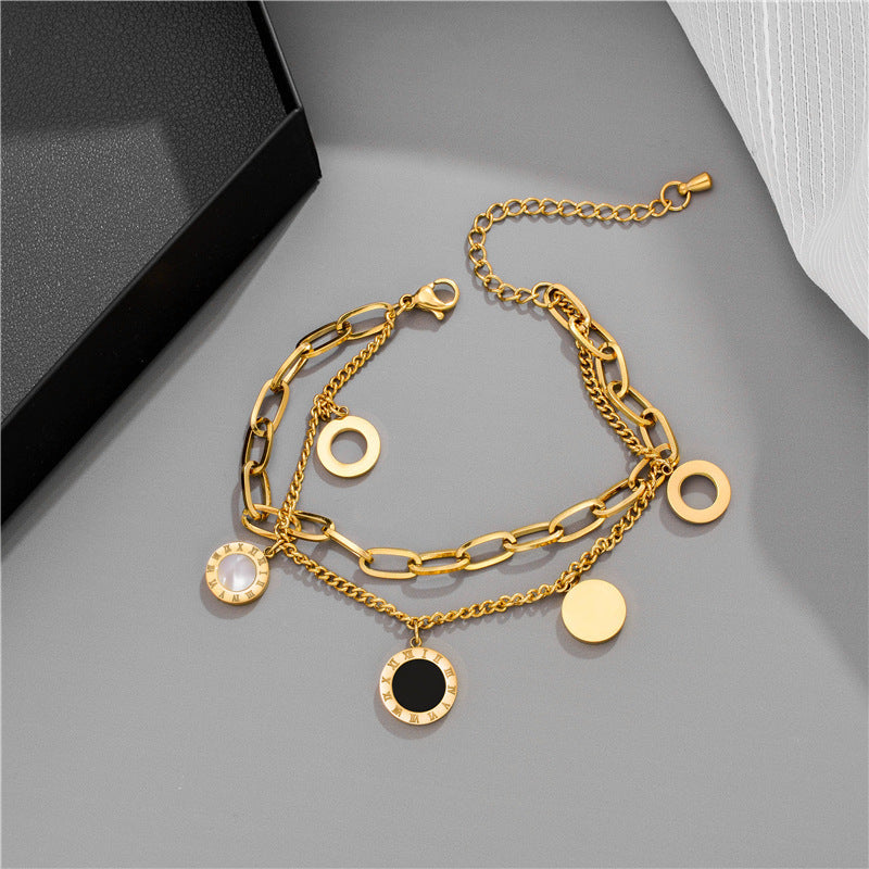 Julia Fake Coin Pendant Bracelet