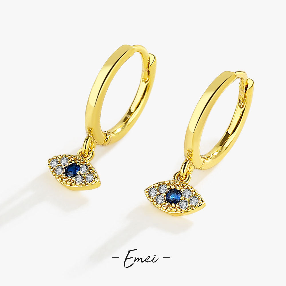 18k Gold Plated Eye Earrings