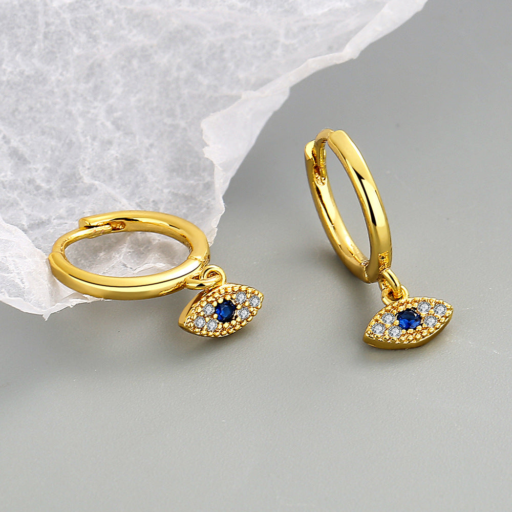 18k Gold Plated Eye Earrings