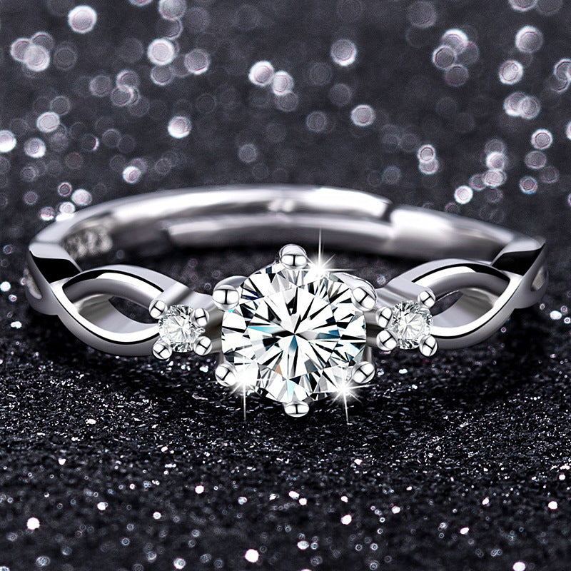 Heart Arrow Zircon Moissanite Ring