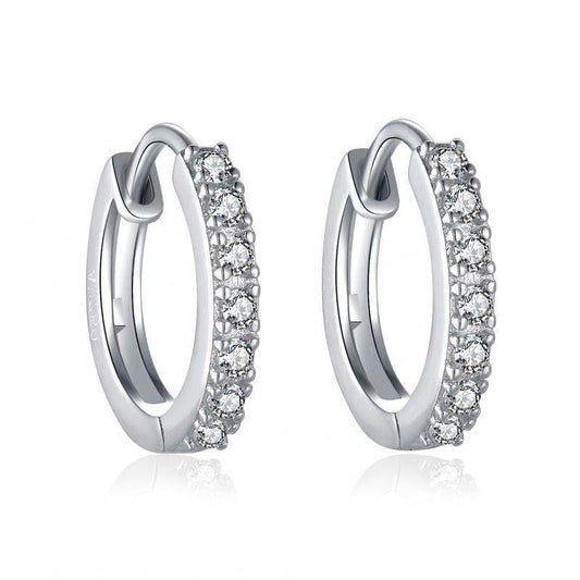 Sparkle 925 Sterling Silver Hoop Earrings