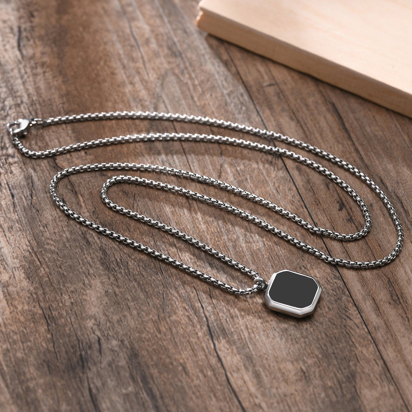 Loris Stainless Steel Black Pendant for Men's