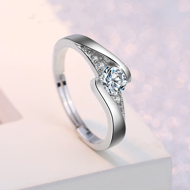 Heart Arrow Zircon Moissanite Ring