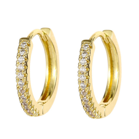 Ruby 18k Gold Plated Round Earrings